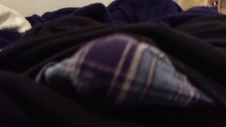 Blue plaid boxers no hands cum