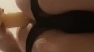 [ Short Clip ] Thirsty boy in bathroom fucks himself with dildo