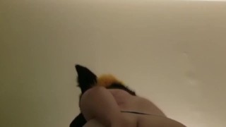 Horny Daddy Jackal fucks himself hard with dildo