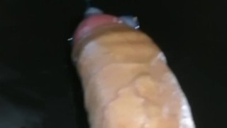 It finally does its job and enters the fleshlight, with light cumplay end