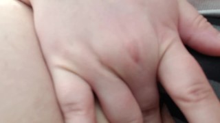 Fingering myself while on the road
