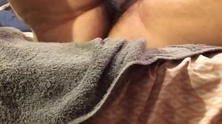 Hairy Mature MILF Vibrator and Ben Wa Balls Masturbation
