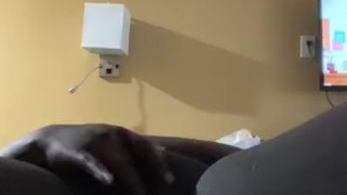 BBW playing with creamy pussy making self squirt