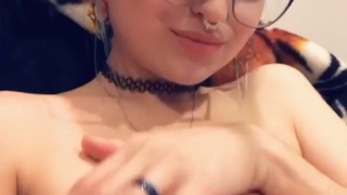 Busty Alt Babe Eats Edible & Sucks on Fingers
