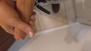 Public solo session for big dick sex addict