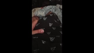 FLEXING UNDER MY SHORT AND TOUCHING MY WET COCK