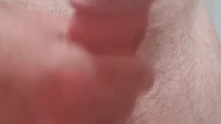 morning cumshot in bathroom