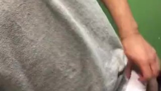 Hot guy has some quick fun on lunch break