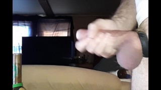 Using cock ring on 7 1/2 inch cock for huge cumshot