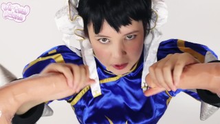 Chun Li Sucks & Fucks Two Cocks