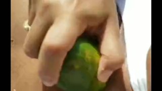 Vegetable pussy in public ig:@KynashiaDoll._ @kynashiad0ll