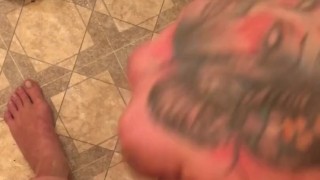 Tugging my thick cock