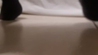 Tranny huge inflatable dildo in ass