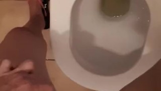Pee desperation in publc toilet Female POV