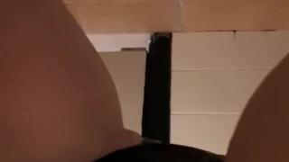 Pee desperation in publc toilet Female POV