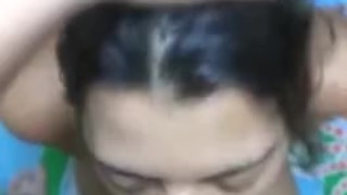 sucking my husband's cock and he pours milk in my mouth
