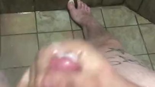 Solo male master bating in the shower