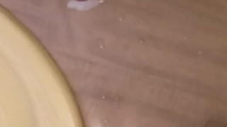 Cumming on my mother in laws bathroom counter.