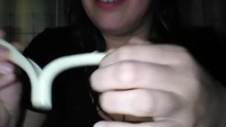 Sexy Milf Plays with her food