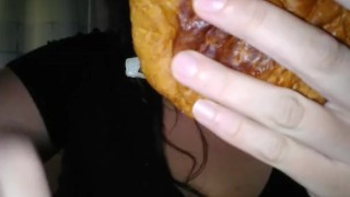 Sexy Milf Plays with her food