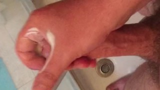 Soapy Jerk Off in Shower. Huge Cumshot