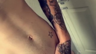 Guy teases his huge cock