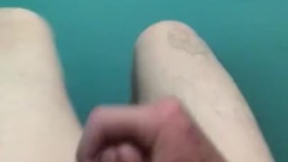Husband stroking his fat cock for me and cumming