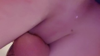 Feeling my Master's cum inside me, fucking myself with the plug