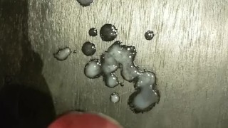 Moaning guy huge load, couldn't hold it longer