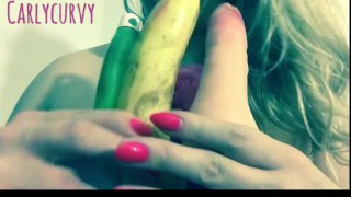 Carlycurvy sucking on everything and big boob play