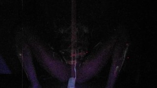 Young Amateur Rides A Huge Glow In The Dark Dildo