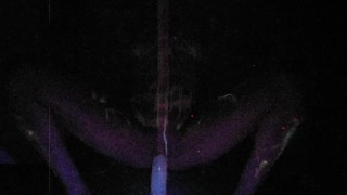 Young Amateur Rides A Huge Glow In The Dark Dildo