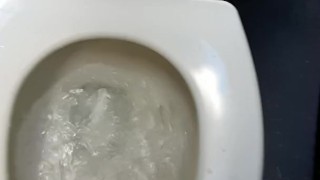 Messy Pee In a Public Bathroom, pissing all over my socks and toilet seat