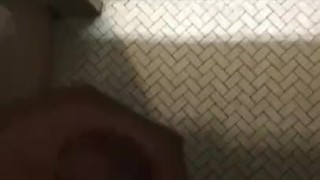 Jacking off in public restroom