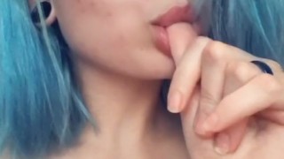 Alt Babygirl Shows off Tits + Sucks Thumb