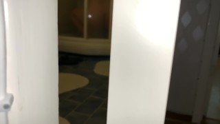 Caught my brothers wife masturbating with hard loud orgasm in the bathroom.