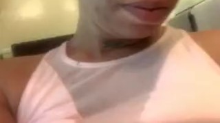 Bathroom tit play tease