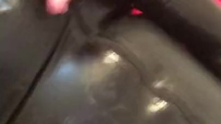 Latex Masturbation with Full Catsuit and Butt Plug