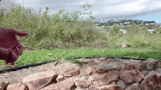 Stiff in public park (no cum)