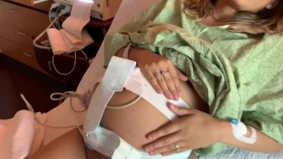 diosaera in hospital shows her swollen pussy before delivery