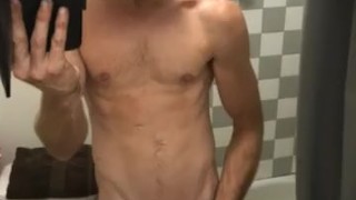 Playing with my dick in front of the mirror