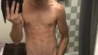Playing with my dick in front of the mirror