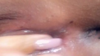 Babe plays with wet and juicy pussy