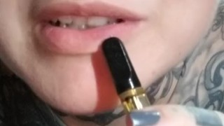 Smoking sexy eyes face tattoos