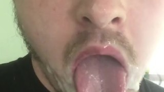 Post Self Facial Ahegao! Showing Off My Sticky Thick Cum, Such a Cumslut :p