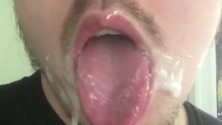 Post Self Facial Ahegao! Showing Off My Sticky Thick Cum, Such a Cumslut :p