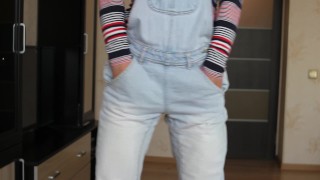Girl pees jeans