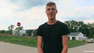  CZECH HUNTER 429 - Buff Twink Flexing His Muscles & Cock In The Woods