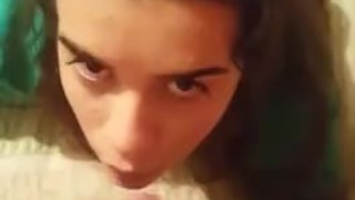 I suck his cock so good he cums in 2 mins all over my face