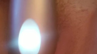 Babe plays with clit vibrator